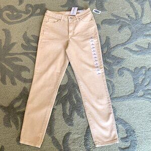 NWT Old Navy Beige Pants. Straight Leg High Rise Women Size 2 Pockets